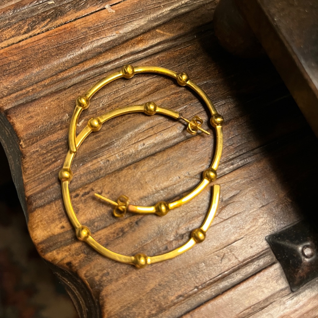 Missoma X Lucy Williams Gold Plated Orb Hoop Earrings